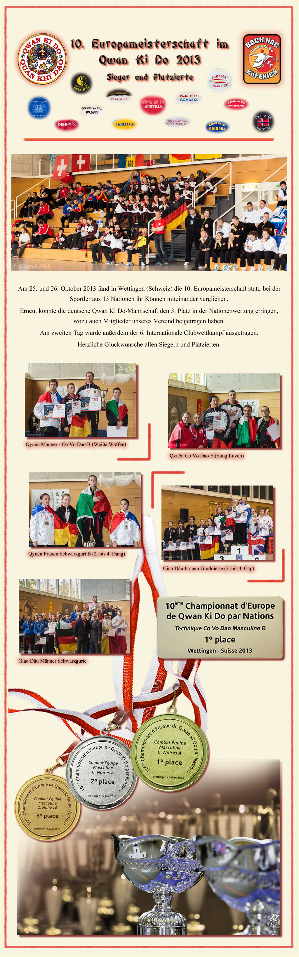 2013 ~ 10. Europameisterschaft im Qwan Ki Do in Wettingen