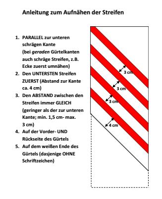 Anleitung zum Aufnähen der Streifen